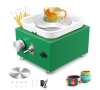 Tour de Potier, Couleeur 2000RPM Tour Poterie Électrique avec Bassin en ABS Amovible et Plateau Tournant de 6.5/10CM Tour de Poterie Enfant Outil d'argile,Outil de Bricolage pour Céramique