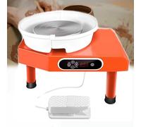 Tour de potier électrique, machine de moulage de poterie en céramique robuste avec pédale et écran tactile LCD pour débutants,Orange