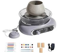 Tour de Potier Électrique Mini avec Pédale à Pied pour Débutants, Kit Complet avec Outils et Peinture, Machine à Céramique à Vitesse Réglable pour Art DIY, Enfants Adultes - Cadeau Créatif Parfait