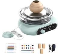 Tour de Potier Électrique Mini avec Pédale à Pied pour Débutants, Kit Complet avec Outils et Peinture, Machine à Céramique à Vitesse Réglable pour Art DIY, Enfants Adultes - Cadeau Créatif Parfait