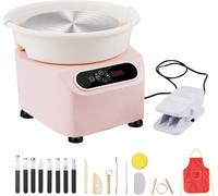 Tour de potier machine céramique - 350W pédale avec écran tactile - 25 cm rose - Idéal pour les débutants et les professionnels - outil de poterie