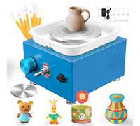 Tour de Potier, Tour électrique pour Céramique 0-2000 tr/min avec 8 Outils pour Argile, 2 Plateaux Tournants (6,5 et 10 cm), Vitesse Réglable pour le Bricolage, la Maison, les Loisirs Créatifs