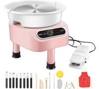 Tour de potier VEVOR, machine à façonner les poteries 28 cm, tour de potier électrique 450 W avec pédale & écran tactile LCD, tour céramique à entraînement direct & 3 pieds de support pour l'artisanat