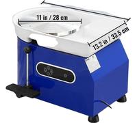 Tour de potier, vitesse réglable de 60 à 300 tr/min, plateau tournant de 11 pouces,450W 8kg bleu