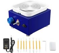 Tour de potier, vitesse réglable jusqu'à 2000 tr/min, comprend des outils en argile, bleu foncé