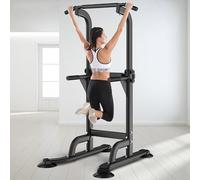 Tour de puissance multifonction réglable en hauteur pour tractions, dips, pompes et exercices abdominaux - Idéal pour la musculation à la maison et les entraînements de fitness