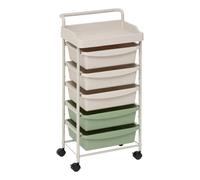Tour de Rangement 5 Tiroirs "Deskolor" 82cm Beige