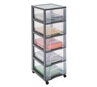 Tour de rangement avec roues Sundis TAG TOWER XL 5 tiroirs - gris