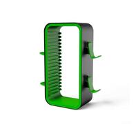 Tour de rangement de jeux pour PS5, Xbox, Switch - Support de rangement pour 18 disques, support de console ABS peu encombrant, support vertical pour collection de médias de jeu (noir et vert)