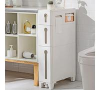 Tour de rangement de salle de bain avec roulettes et armoire étroite de grande capacité à 4 tiroirs pour rangement latéral des toilettes et remplissage d'espace (porte-mouchoirs inclus)
