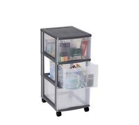 Tour de rangement en plastique 3 tiroirs avec roues SUNDIS OPTIMO