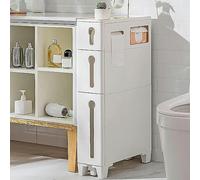 Tour de rangement fine pour salle de bain avec 4 tiroirs et 2 roulettes - Économie d'espace - Meuble d'angle pour petits espaces - Pour articles de toilette et accessoires de salle de bain