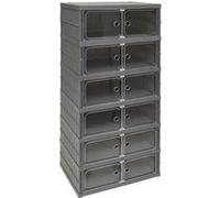 5five – Tour de rangement pliable 6 étages – Plastique – Gris G