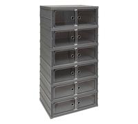 Tour de rangement pliable avec 6 étages en plastique - Gris