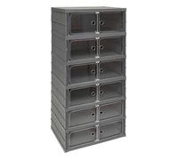 5five – Tour de rangement pliable 6 étages – Plastique – Gris G