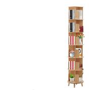 Tour de rangement rotative à 360°, étagère à 5 niveaux for enfants et adultes, bibliothèque d'angle for chambres, salons, bureaux et bureaux, étagère de rangement en bois avec design rotatif(Five floo