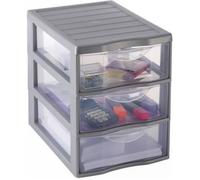 Tour de rangement Orgamix A5 3 tiroirs 25,5x18,5x25,5 cm gris