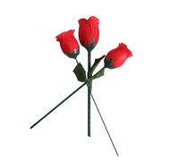 Tour de rose magique - Une rose à trois, illusion de rose feu et fendue, accessoire de rose multicolore clignotant, matériau PVC