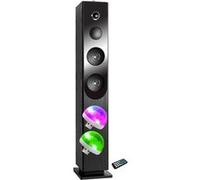 Tour de Son avec Lecteur CD Blacktower, Bluetooth, Radio FM et USB, 100W, Télécommande, Jeu de lumière 2 Boules Lumières Disco
