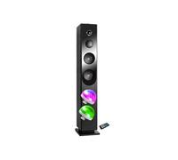Tour de Son avec Lecteur CD Blacktower, Bluetooth, Radio FM et USB, 100W, Télécommande, Jeu de lumière 2 Boules Lumières Disco