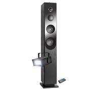 Tour de son Blacktower+ avec lecteur CD, Bluetooth, FM et USB, 100W + télécommande - Mini Strobe en Cadeau