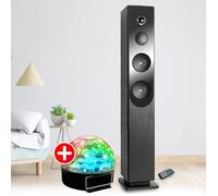 Inovalley Tour de son Blacktower – CD Bluetooth FM USB 100W télécommande LED