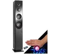 INOVALLEY Tour de Son Blacktower Lecteur CD, Colonne Bluetooth, FM et USB, 100W, télécommande, Jeux de lumières Bagues LED en Cadeaux