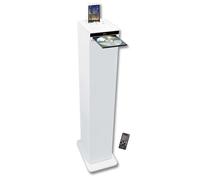 Tour de son blanche avec lecteur CD, Bluetooth, FM et USB, 60W + télécommande