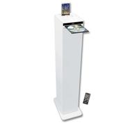 Tour de Son Blanche avec Lecteur CD, Bluetooth, FM et USB, 60W + télécommande