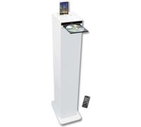 Tour de son blanche avec lecteur CD, Bluetooth, FM et USB, 60W + télécommande