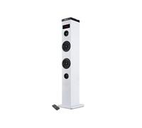 NGS Sky Charm White - Tour de Son Bluetooth 50W avec Télécommande, Entrée Optique, USB, Radio FM et AUX in (Couleur Blanc)