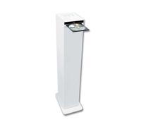 Tour de son Colonne HIFI Blanche avec lecteur CD, Bluetooth, RADIO FM USB, 60W, Téléco, Jeux de lumières Bagues LED EN CADEAUX