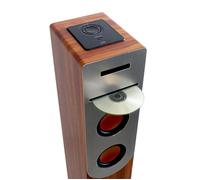 Tour de son finition 100W Bois avec lecteur CD, Bluetooth, FM et USB, Télécommande, Colonne, Jeux lumières Bagues LED EN CADEAUX