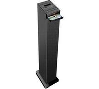 INOVALLEY Tour de Son Hifi 60W Noire avec Lecteur CD, Bluetooth, FM et USB, Télécommande, Jeu de lumière Boule LED, Colonne Chambre Salon