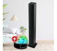 Tour de son HIFI, Muse M-1050 BT Enceinte d'intérieur Bluetooth USB 30W Noir, Jeu de lumière BOULE LED, Colonne Chambre Salon