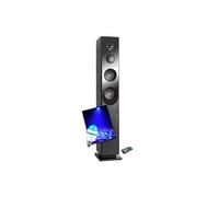 Enceinte colonne Inovalley HP33-CD Blacktower, avec lecteur CD, Bluetooth, FM et USB, 100W, télécommande, Ampoule DIAMS LED