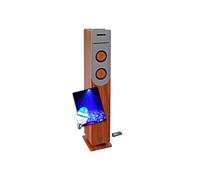 Tour de son HP34-BTH-CD finition Bois avec lecteur CD, Bluetooth, FM, USB, 100W, télécommande, Ampoule DIAMS LED
