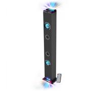 INOVALLEY Tour de Son HP58BTH - Lumière LED Multi-Rayons, Bluetooth, Radio FM, AUX - 4X 15W, Télécommande
