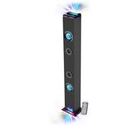 INOVALLEY Tour de Son HP58BTH - Lumière LED Multi-Rayons, Bluetooth, Radio FM, AUX - 4X 15W, Télécommande