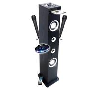 Tour de son Lecteur CD et Karaoké Inovalley HP49CD, 100W USB Bluetooth RADIO FM, 2 Microphones + supports Télécommande, LED OVNI