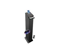 Tour de son noire avec lecteur CD, Bluetooth, FM et USB, 60W , télécommande, Jeu de lumière OVNI LED
