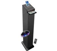 Tour de son noire avec lecteur CD, Bluetooth, FM et USB, 60W , télécommande, Jeu de lumière OVNI LED
