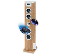Tour de son T H O M S O N DS121CD - 60W, Multimedia Bluetooth, Lecteur CD, télécommande, AUX, RADIO FM, Bois/blanc, Lumières LED