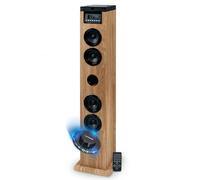 Tour de Son Thomson DS122CD - 60W - HiFi Bluetooth, Lecteur CD, télécommande, AUX in, Radio FM - Bois/Noir, Jeu de lumière LED