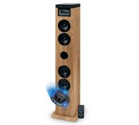 Tour de Son Thomson DS122CD - 60W - HiFi Bluetooth, Lecteur CD, télécommande, AUX in, Radio FM - Bois/Noir, Jeu de lumière LED