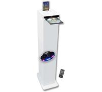 Tour de son - WHITETOWER - Lecteur CD, Bluetooth, FM, USB - 60W - Jeu de lumière LED OVNI