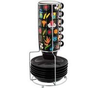 Tour de tasses espresso - Café Coloré Jardin fleuri - Pylones Jardin fleuri G