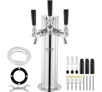 Tour de tirage de bière VEVOR avec 3 robinets, tour de tirage de bière en acier inoxydable, kit de tour de germination avec tuyaux prémontés & robinets à fermeture automatique pour les fêtes, bars, pu
