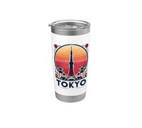 Tour de Tokyo emblématique vintage Gobelet isotherme en acier inoxydable double paroi