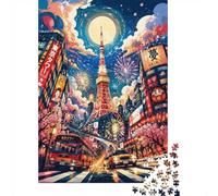 Tour De Tokyo Feux Rue Puzzle, 1000 Pièces Jeu D'intérieur Adulte | 38x26cm Carton, Passe-temps Intellectuel, Cadeau D'anniversaire, Accent Salon, Assemblage Facile